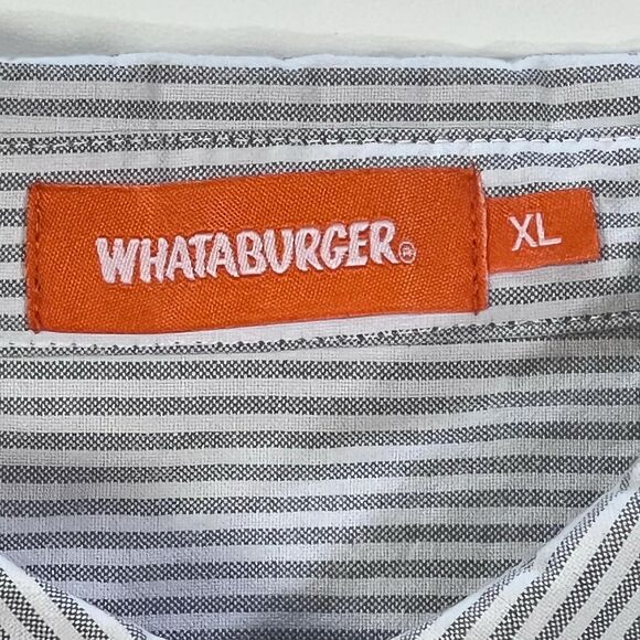 Whataburger Men's Striped Button-Down Shirt XL - Picture 4 of 5